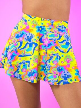 Rave Wonderland Psychedelic Psilocybin Mini Skirt